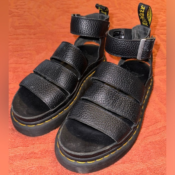 Dr Martens Chunky CLARISSA II QUAD Black Leather Sandals Womens Sz 7 UK 5 EU 38 - Picture 2 of 4